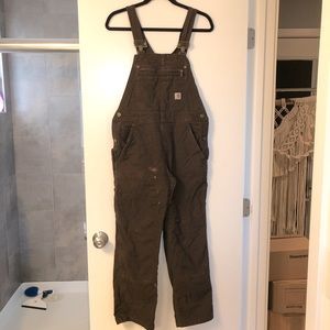 Carhartt Crawford dark brown xs short bib overalls